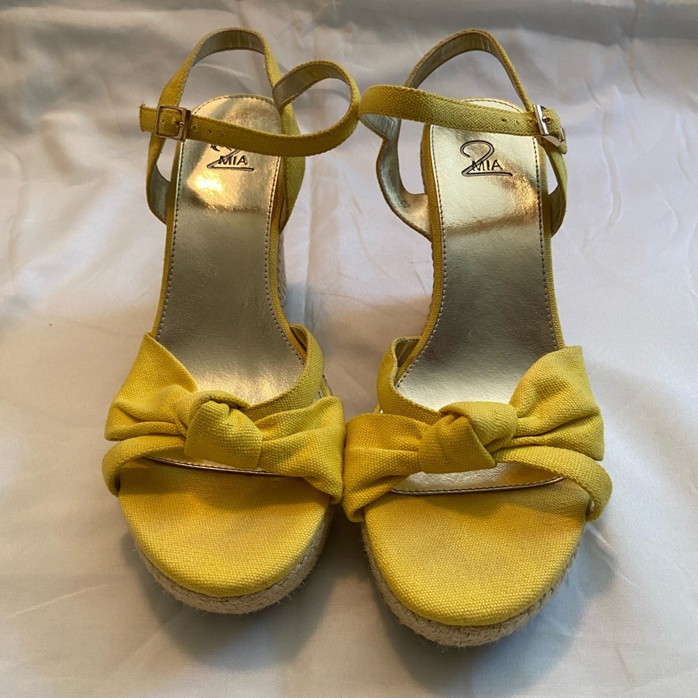 MIA2 Canvas Espadrille Wedge Sandals Sz 9 - Picture 6 of 6